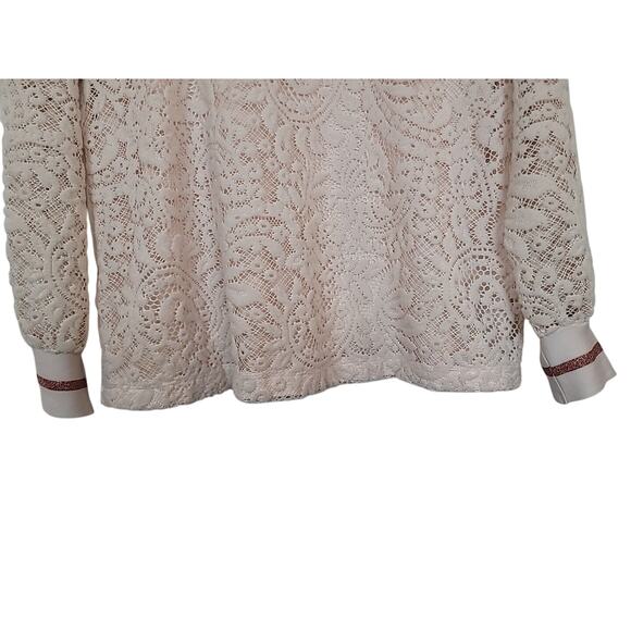 Lane Bryant 18/20 Pink Sweater Lace Overlay Oversized Lined Soft Cozy Roomy - Picture 4 of 11